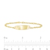 Made in Italy Child's Cubic Zirconia Solid Figaro Chain ID Bracelet in 10K Gold – 6"