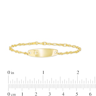 Made in Italy Child's Cubic Zirconia Solid Figaro Chain ID Bracelet in 10K Gold – 6"