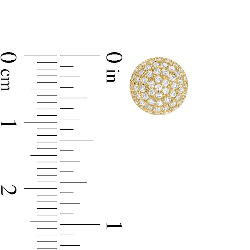 Main Image 2 of Cubic Zirconia Dome Stud Earrings in 10K Gold