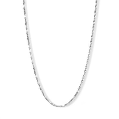 Sterling Silver Miami Curb Chain Made in Italy - 18"
