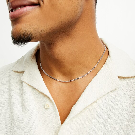 Sterling Silver Miami Curb Chain Made in Italy - 18"