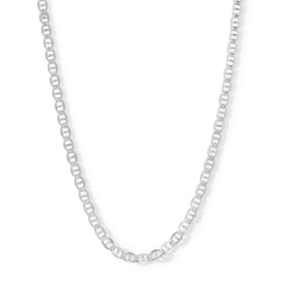 Made in Italy 100 Gauge Mariner Chain Necklace in Solid Sterling Silver – 20&quot;