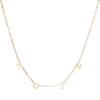 Made in Italy 025 Gauge Solid "HOPE" Necklace in 10K Gold