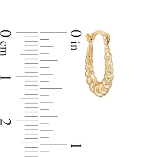 Child's Hollow Graduated Puff Scallop Hoop Earrings in 14K Gold