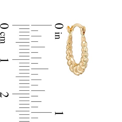 Child's Hollow Graduated Puff Scallop Hoop Earrings in 14K Gold
