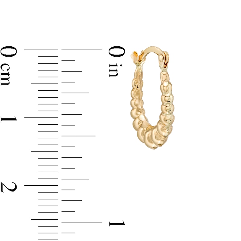 Child's Hollow Graduated Puff Scallop Hoop Earrings in 14K Gold