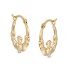 Thumbnail Image 1 of Child's Hollow Claddagh Hoop Earrings in 14K Gold