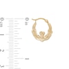 Thumbnail Image 2 of Child's Hollow Claddagh Hoop Earrings in 14K Gold