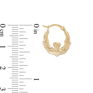 Child's Hollow Claddagh Hoop Earrings in 14K Gold