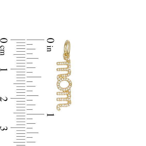 10K Solid Gold Diamond Mom Charm