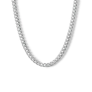 Sterling Silver Flat Curb Link Chain Made in Italy - 18"