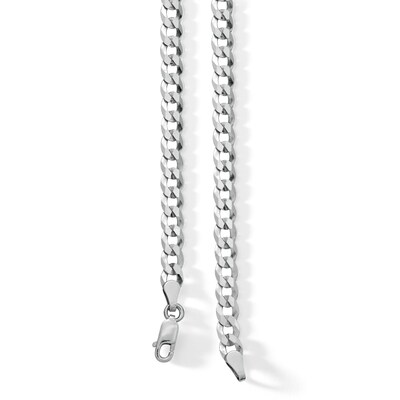 Sterling Silver Flat Curb Link Chain Made in Italy - 18"