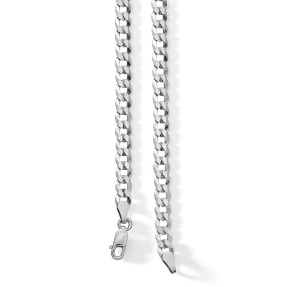 Sterling Silver Flat Curb Link Chain Made in Italy - 18"