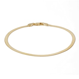 Made in Italy 027 Gauge Herringbone Chain Bracelet in 10K Solid Gold – 7.25&quot;