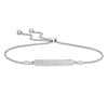 Cubic Zirconia Triple Row ID Bolo Bracelet in Sterling Silver - 9"
