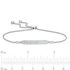 Cubic Zirconia Triple Row ID Bolo Bracelet in Sterling Silver - 9"
