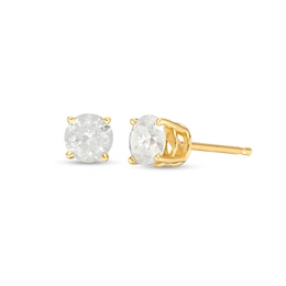 14K Solid Gold 1 CT. T.W. Diamond Solitaire Studs