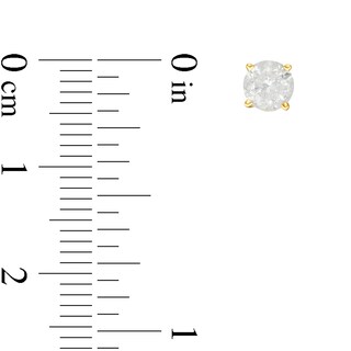 14K Solid Gold 1 CT. T.W. Diamond Solitaire Studs