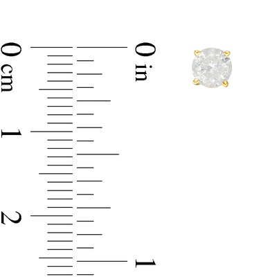 14K Solid Gold 1 CT. T.W. Diamond Solitaire Studs