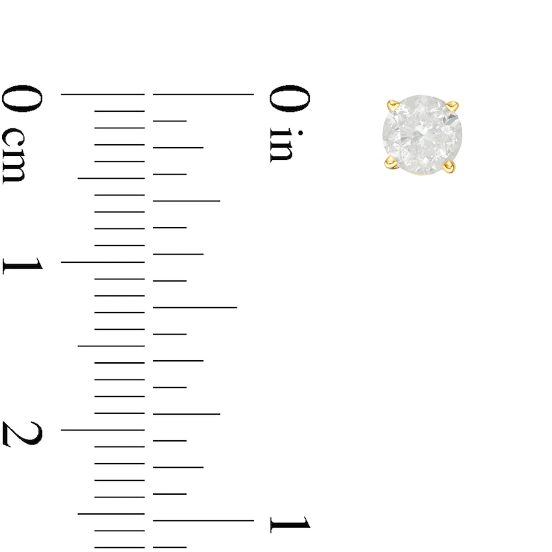 Main Image 2 of 14K Solid Gold 1 CT. T.W. Diamond Solitaire Studs