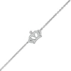 Cubic Zirconia Crown with Star-Top Anklet in Sterling Silver - 10"