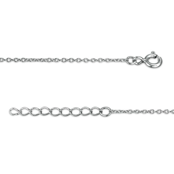 Cubic Zirconia Crown with Star-Top Anklet in Sterling Silver - 10"