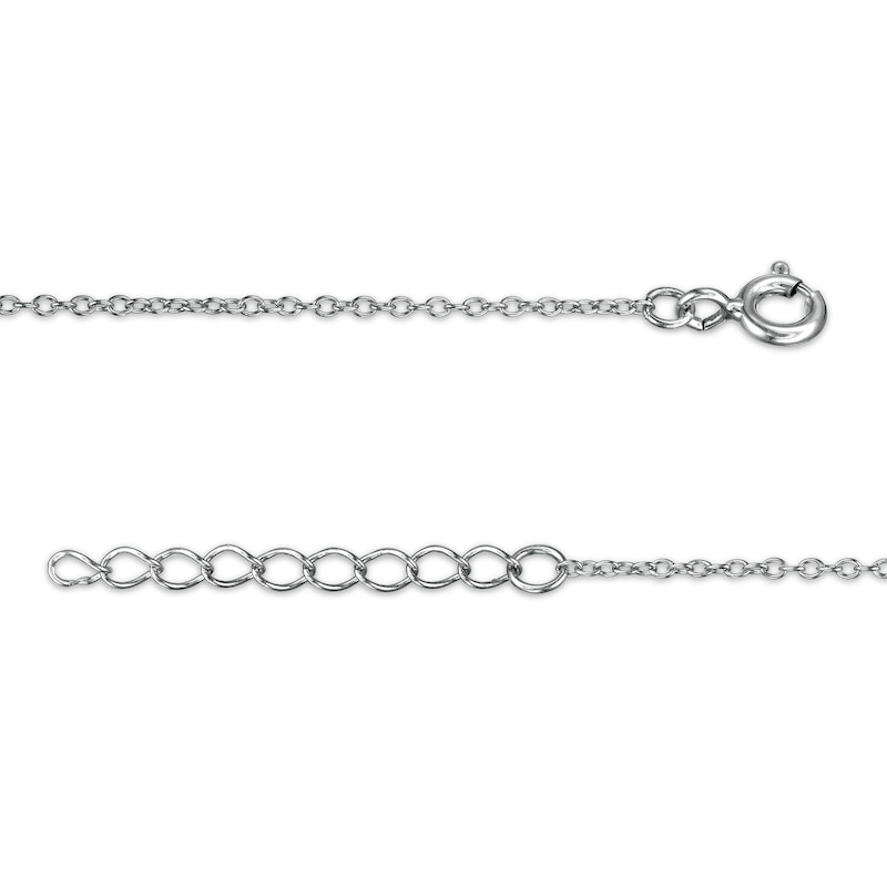 Cubic Zirconia Crown with Star-Top Anklet in Sterling Silver - 10"