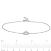 Cubic Zirconia Crown with Star-Top Anklet in Sterling Silver - 10"