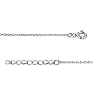 Cubic Zirconia "I Heart U" Anklet in Sterling Silver - 10"