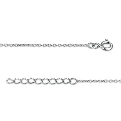 Cubic Zirconia "I Heart U" Anklet in Sterling Silver - 10"