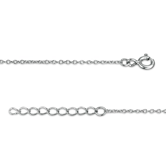Cubic Zirconia "I Heart U" Anklet in Sterling Silver - 10"