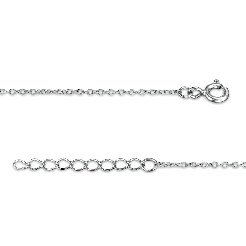 Cubic Zirconia "I Heart U" Anklet in Sterling Silver - 10"