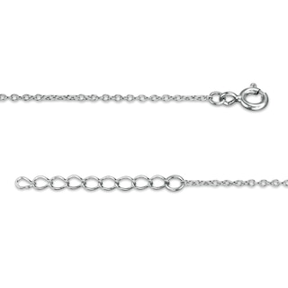 Cubic Zirconia Composite and Polished Heart Alternating Dangle Station Anklet in Sterling Silver - 10"