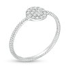 Thumbnail Image 2 of Cubic Zirconia Round Cluster Rope-Textured Ring in Sterling Silver - Size 6