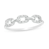 Thumbnail Image 0 of Cubic Zirconia Oval Chain Link Trio Ring in Sterling Silver - Size 6