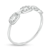 Thumbnail Image 1 of Cubic Zirconia Oval Chain Link Trio Ring in Sterling Silver - Size 6