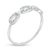 Thumbnail Image 1 of Cubic Zirconia Oval Chain Link Trio Ring in Sterling Silver - Size 6