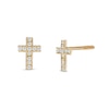 Thumbnail Image 1 of Child's Cubic Zirconia Cross Stud Earrings in 10K Gold