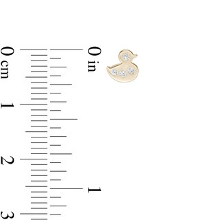 Child's Cubic Zirconia Duck Stud Earrings in 10K Gold