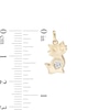 Child's Heart-Shaped Cubic Zirconia Cat Charm in 10K Gold