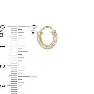10K Gold CZ Outer Edge Hoop - 16G