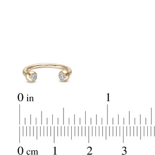 10K Solid Gold CZ Horseshoe - 16G 5/16"