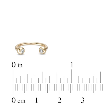 10K Solid Gold CZ Horseshoe - 16G 5/16"