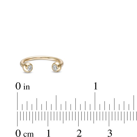 10K Solid Gold CZ Horseshoe - 16G 5/16"