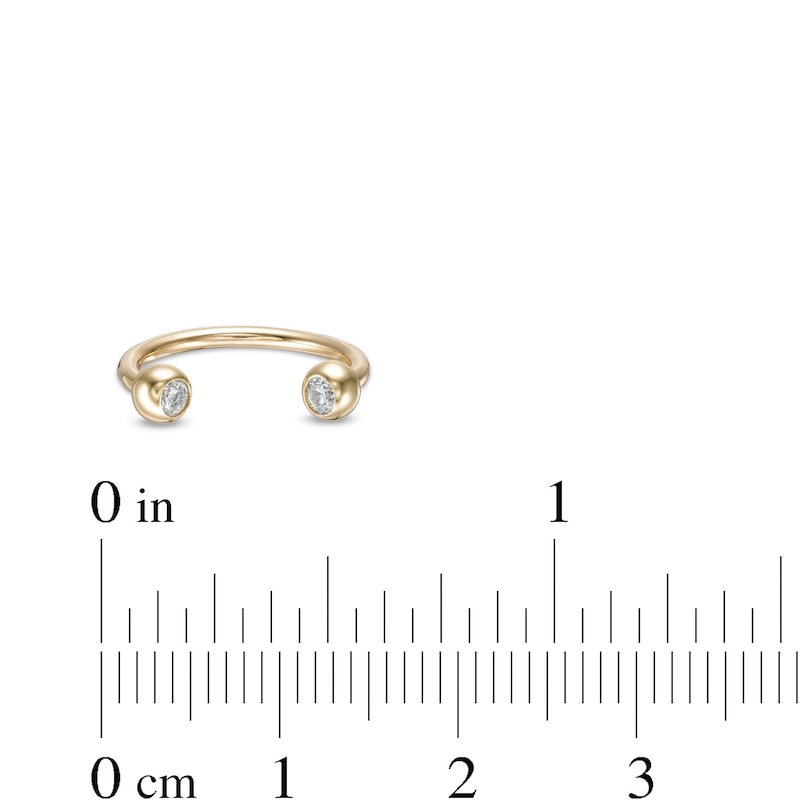 10K Solid Gold CZ Horseshoe - 16G 5/16"