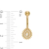 Thumbnail Image 2 of 014 Gauge Pear-Shaped and Round Cubic Zirconia Frame Vintage-Style Belly Button Ring in 10K Gold