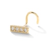 Thumbnail Image 0 of 14K Semi-Solid Gold CZ Beaded Bar Screw-Style Nose Stud - 22G