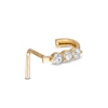 Thumbnail Image 0 of 14K Semi-Solid Gold CZ J-Hoop L-Shape Nose Stud - 22G 3/8"