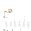 Thumbnail Image 1 of 14K Semi-Solid Gold CZ J-Hoop L-Shape Nose Stud - 22G 3/8"