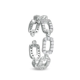 Adjustable Cubic Zirconia Chain Link Toe Ring in in Sterling Silver